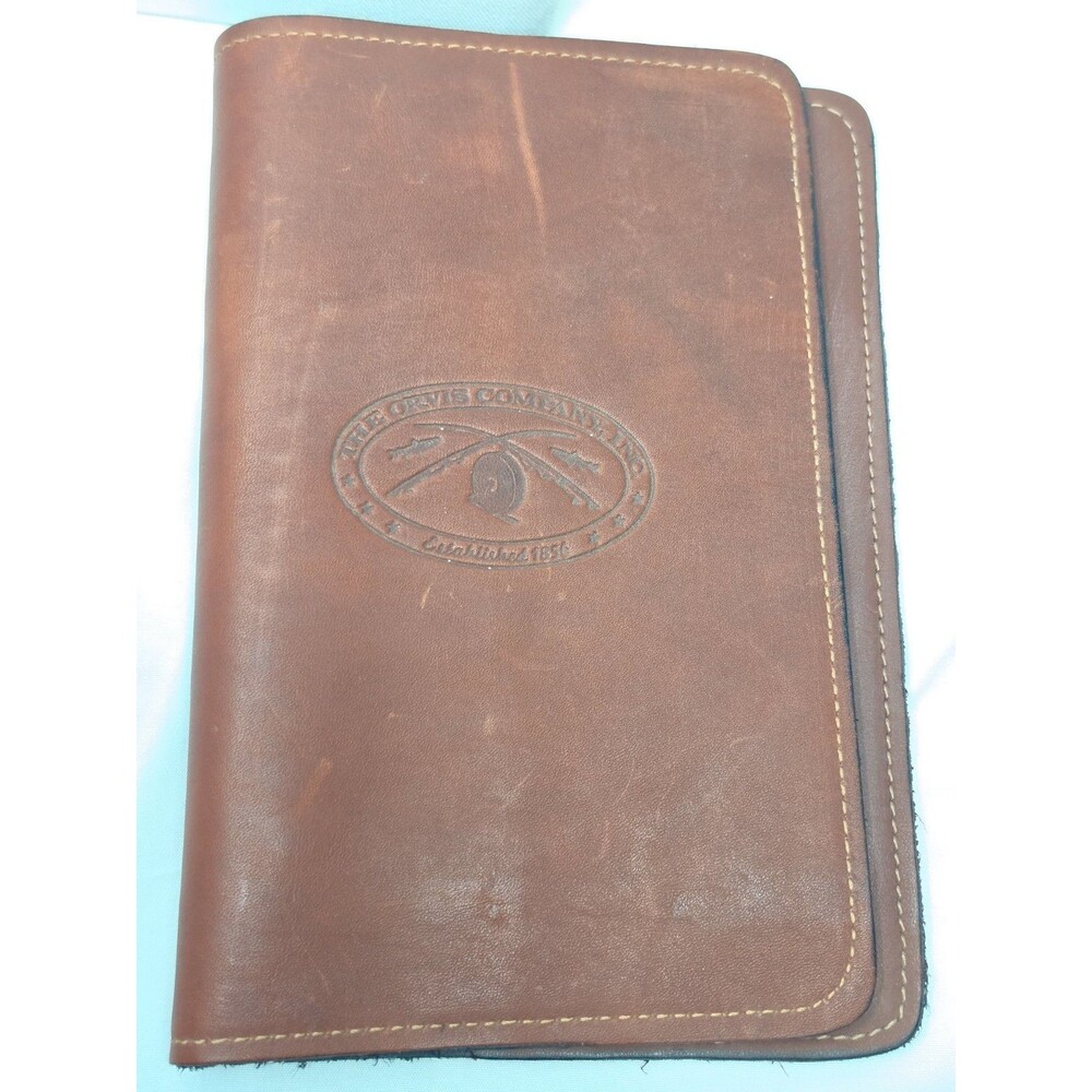 Orvis Brown Leather Field Journal Notebook Cover 5.5" x 8" Fishing Fly Fishing